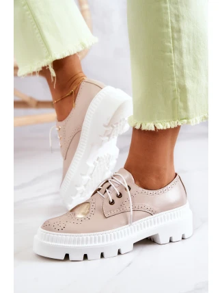 Kožené Boty S Srdce Béžová Curtis