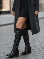 Dámské černé kozačky na podpatku FashionStreet ZY1334 Dámské černé kozačky na podpatku FashionStreet ZY1334