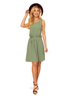 VICTORIA - dámské trapézové šaty v olivové barvě 296-6