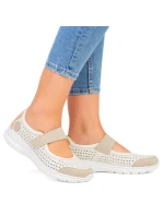 Pohodlná ažurová polobotka Rieker W RKR575A béžová