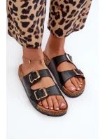 Dámské žabky s přezkami černé Fronila