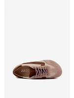 Dámské kožené semišové barefoot tenisky Zazoo N1400 béžové