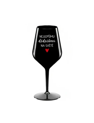 NEJLEPŠÍMU DĚDĚČKOVI NA SVĚTĚ - černá nerozbitná sklenice na víno 470 ml NEJLEPŠÍMU DĚDĚČKOVI NA SVĚTĚ - černá nerozbitná sklenice na víno 470 ml
