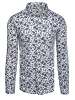 Pánská květinová bílá košile FashionStreet DX2668