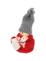 DEKORATIVNÍ PANENKA S TAŠKOU ČERVENÁ DÍVKA 7,5 CM