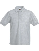 Fruit of the Loom Kids 65/35 Polo Dětské piqué polo 16.3417 heather grey Fruit of the Loom Kids 65/35 Polo Dětské piqué polo 16.3417 heather grey