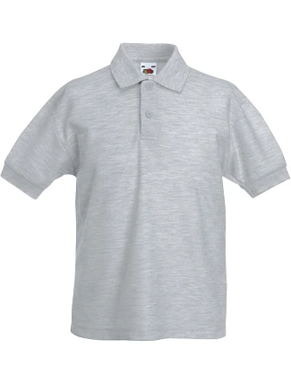 Fruit of the Loom Kids 65/35 Polo Dětské piqué polo 16.3417 heather grey Fruit of the Loom Kids 65/35 Polo Dětské piqué polo 16.3417 heather grey