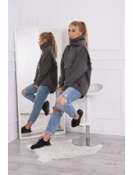 Zateplená mikina se zipem na zádech grafitová Zateplená mikina se zipem na zádech grafitová