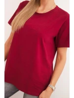 Dámská bavlněná blůza klasického střihu bordová
