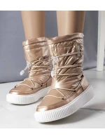 Dámské metalické INT1783B zateplené sněhule Béžová - Big Star Dámské metalické INT1783B zateplené sněhule Béžová - Big Star