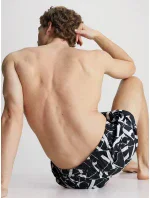Pánské plavky KM0KM00968 0GK černobílé s potiskem - Calvin Klein