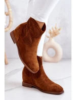 Semišové dámské boty na skrytém klínu Camel Solene