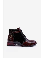 Dámské kožené boty Trzewiki Maciejka 5743A-23 Bordó