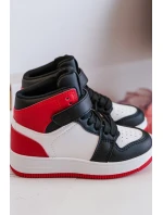 Dětské vysoké sportovní boty bílo-červené Teredite