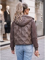Dámská prošívaná přechodová bunda s kapucí, hnědá, FashionStreet TY6092