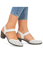 Kožené pohodlné sandály Rieker W RKR650 white Kožené pohodlné sandály Rieker W RKR650 white