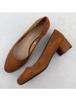 Velbloudí semišové lodičky na klínku Sergio Leone PB291