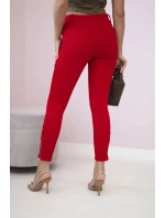 Kalhoty barevné džínové s mašlí červené Kalhoty barevné džínové s mašlí červené