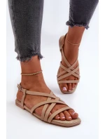 Ploché dámské sandály Big Star NN274012 Beige