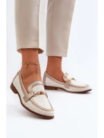 Kožené mokasíny s ozdobou Zlaté Maciejka 06442-25 Zlaté