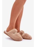 Dámské Pantofle S Kožíškem A Nápisem Hnědé Kalelia