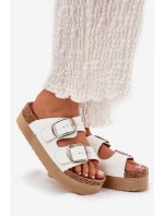 Dámské Pantofle Na Platformě S Přezkami Lee Cooper LCW-25-35-3496L Bílé Dámské Pantofle Na Platformě S Přezkami Lee Cooper LCW-25-35-3496L Bílé