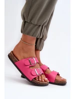 Dámské pantofle s přezkami Fuchsia Oliena