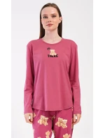 Dámské pyžamo dlouhé Pink bear