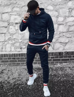 Pánské tmavě modré tepláky FashionStreet AX0664