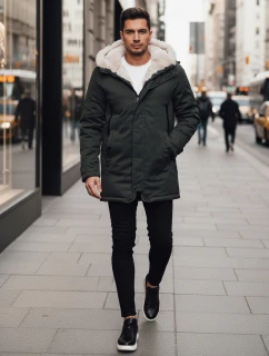 Pánská zimní bunda parka s kapucí zelená FashionStreet TX4963z