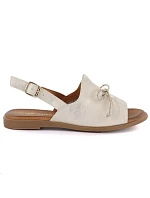 Dámské kožené sandály se zlatou mašlí Cambell 26-19387