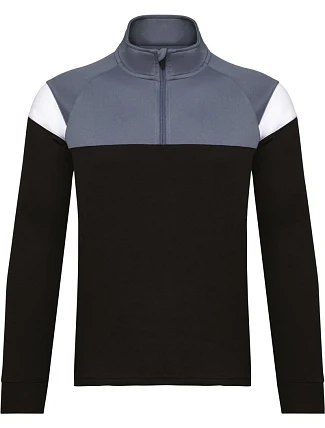 Kariban ProAct PA 388 Dětská tréninková mikina s 1/4 zipem 20.P388 black/sporty grey Kariban ProAct PA 388 Dětská tréninková mikina s 1/4 zipem 20.P388 black/sporty grey