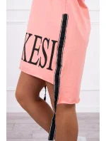 Meruňkové šaty s kapucí a potiskem