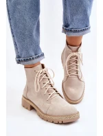 Flat Boots Lewski Shoes 3285 Světle béžová