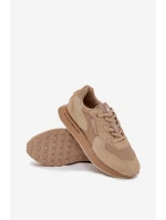 Kožené Sneakersy Pánské Big Star OO174298 Hi-Poly System Béžové