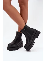 Zateplené dámské chelsea boty na platformě černé Ismira Zateplené dámské chelsea boty na platformě černé Ismira