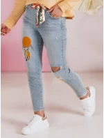 Dámské džínové kalhoty slim fit s páskem GIRLHOOD modré FashionStreet UY2484 Dámské džínové kalhoty slim fit s páskem GIRLHOOD modré FashionStreet UY2484