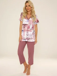 Pyžamo De Lafense 777 Violet kr/r 3XL-4XL