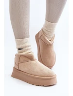 Dámské Sněhule Na Hrubé Podrážce Beige Caliksa