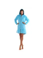 Dámský župan s kapucí na zip 3/4 Siena 3856 Světle modrá - Vestis