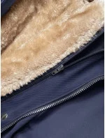 Tmavě modrá dámská bunda parka s odepínací podšívkou (m-21201) Tmavě modrá dámská bunda parka s odepínací podšívkou (m-21201)