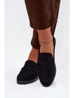 Dámské mokasiny z eko semiše černé Renelia