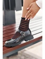 Lakované Polobotky Dámské S Páskem Černé Vinceza Lakované Polobotky Dámské S Páskem Černé Vinceza