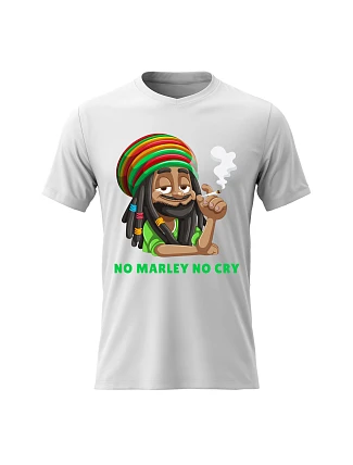 Dámské bavlněné tričko s potiskem - BOB MARLEY - bílé Dámské bavlněné tričko s potiskem - BOB MARLEY - bílé