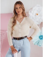 Dámský oversize žebrovaný svetr SWEETDREAM ecru FashionStreet MY2457