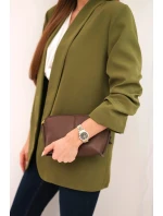 Sako s klopami elegantní olivově zelené