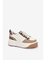 Dámské tenisky na masivní platformě Zebra Bežové Tamorniel