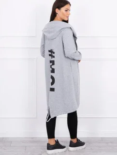 Šedá bunda s potiskem