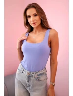 Dámská halenka na ramínka s výstřihem fialka