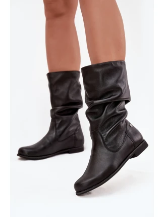 Dámské kožené kozačky Maciejka 05057-20 černé